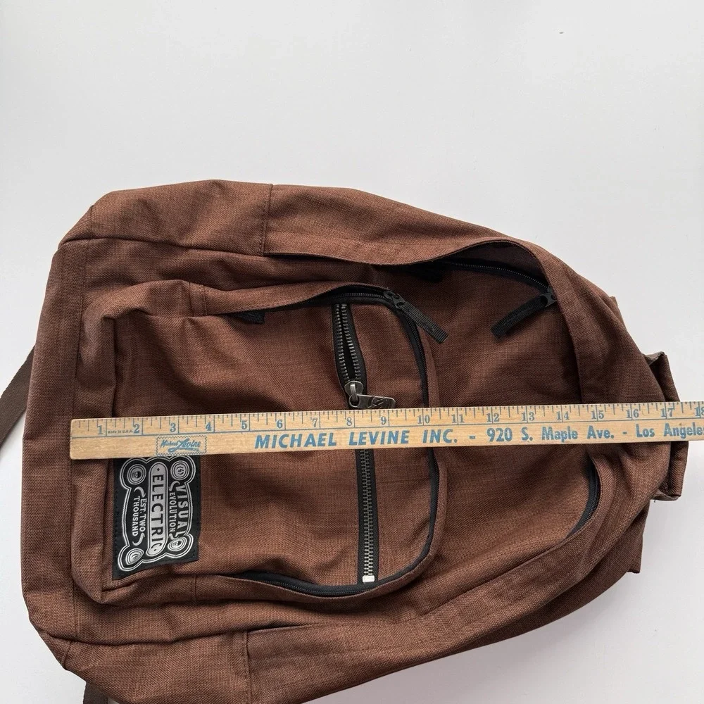 ELECTRIC VISUAL Laptop Padded Backpack Adult Brown 3 Compartments Everyday‎ Bag